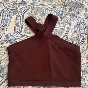 Cropped Brown Women's Halter Top